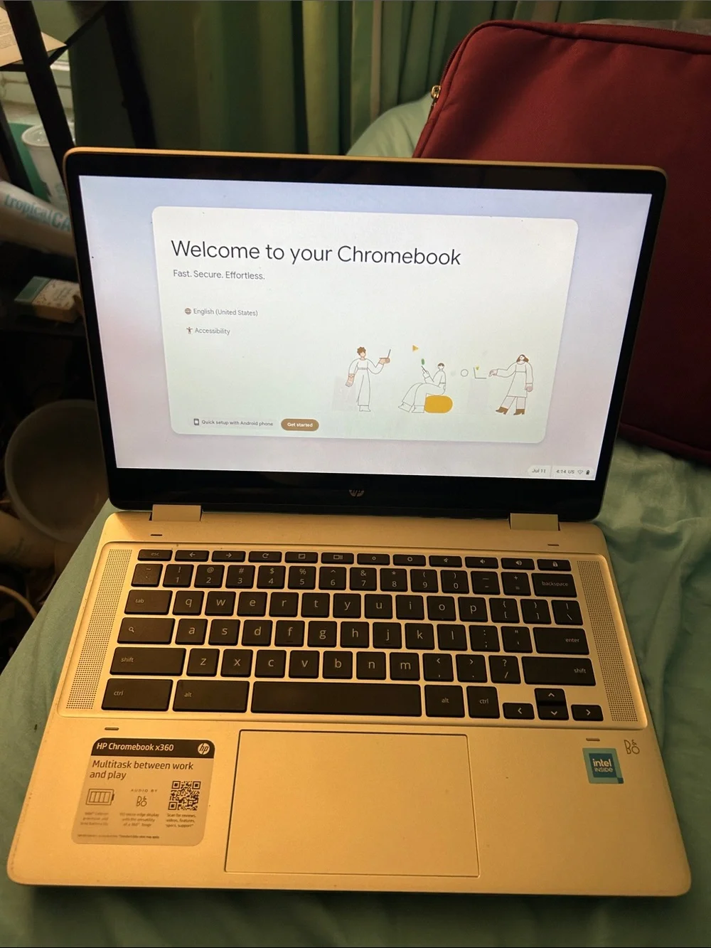 HP Chromebook x360 Convertible Laptop - Champagne Silver